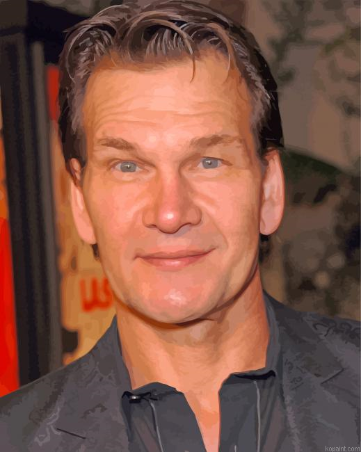 The American Actor Patrick Swayze Painting By Numberss.png