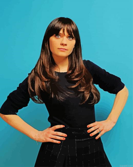 The American Actress Zooey Deschanel Paint By Numbers.png