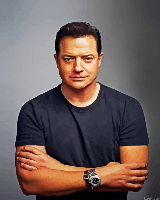 The American Canadian Actor Brendan Fraser Painting By Numberss.png