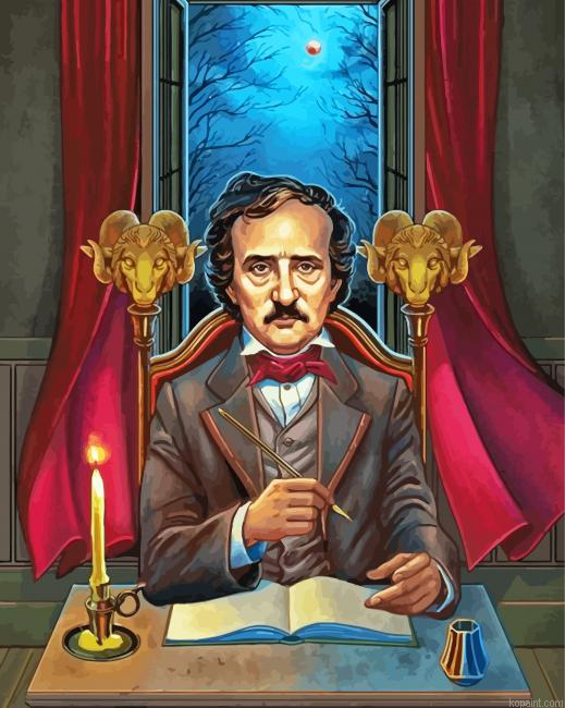 The American Edgar Allan Poe Painting By Numberss.png