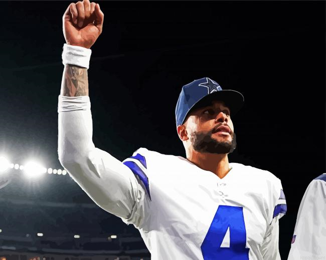 The American Footballer Dak Prescott Painting By Numberss.png
