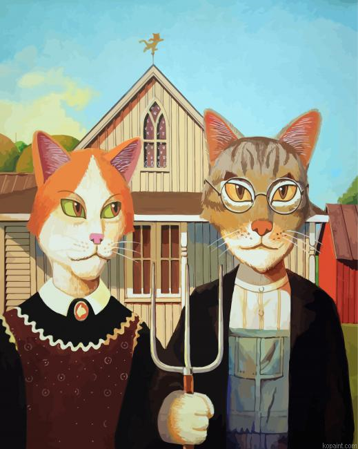 The American Gothic Cats Painting By Numberss.png