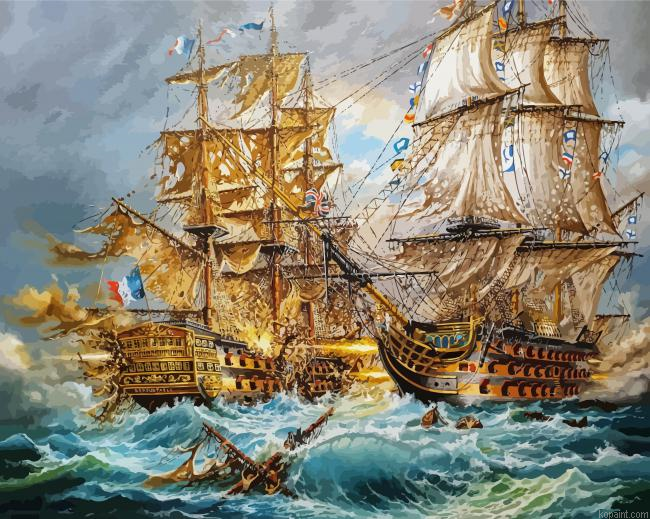The Battle Of Trafalgar Painting By Numberss.png
