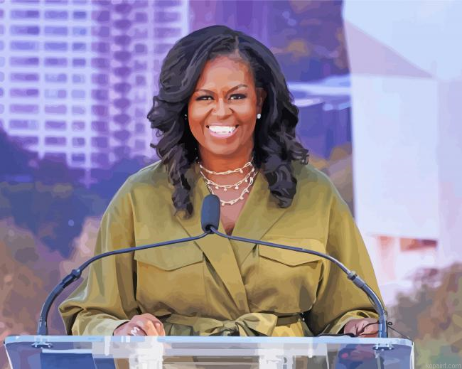 The Beautiful Michelle Obama Painting By Numberss.png