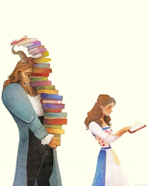 The Beauty And The Beast Reading New Painting By Numberss.png