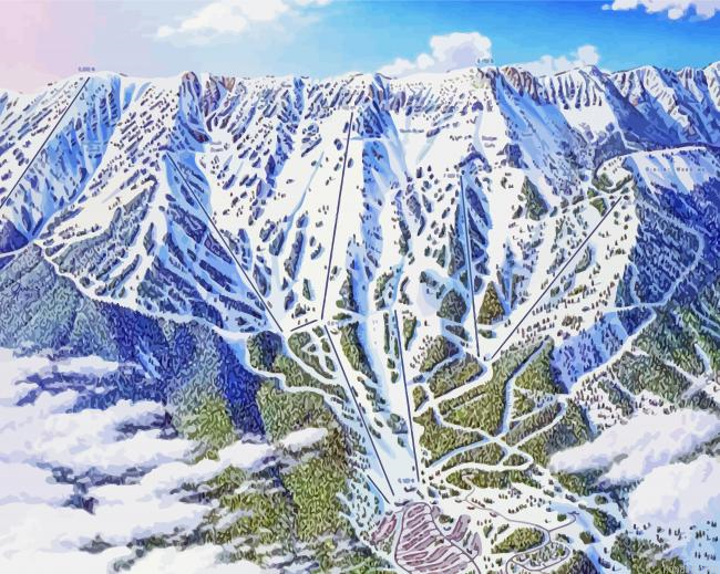 The Bridger Bowl Montana Paint By Numbers
