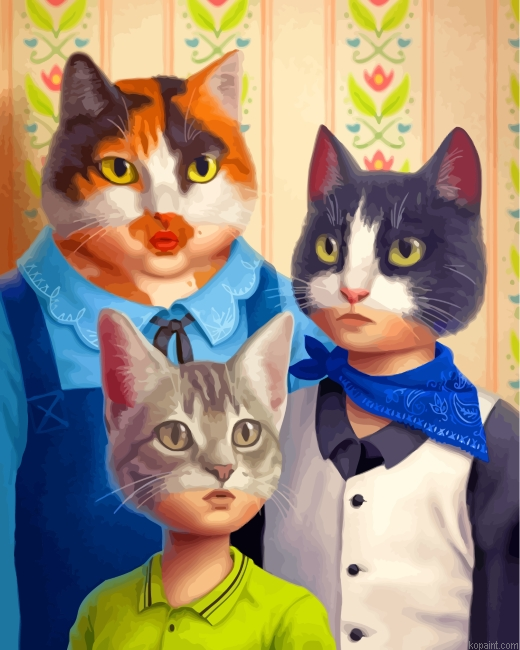 The Cats Family Painting By Numberss.png
