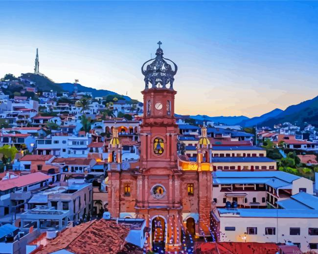 The Church Of Our Lady Puerto Vallarta Mexico Painting By Numberss.png
