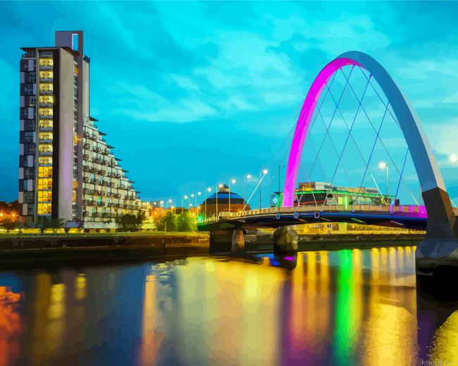 The Clyde Arc Glasgow United Kingdom Painting By Numberss.png