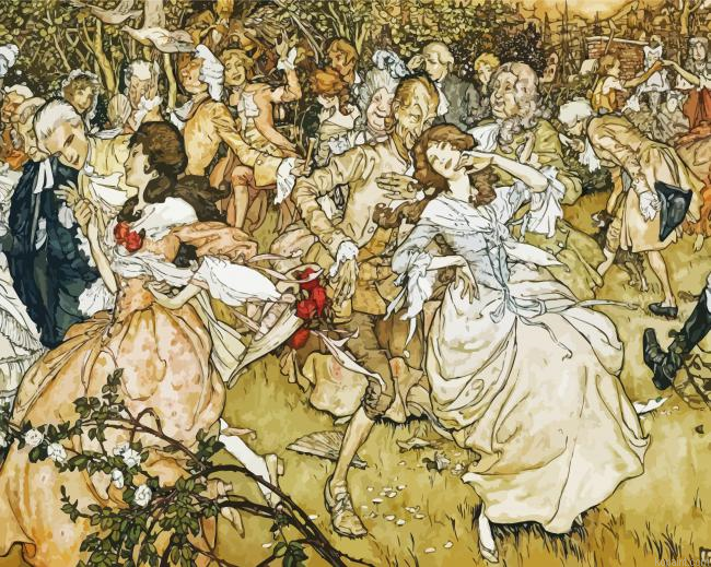 The Dance In Cupids Alley By Arthur Rackham Painting By Numberss.png