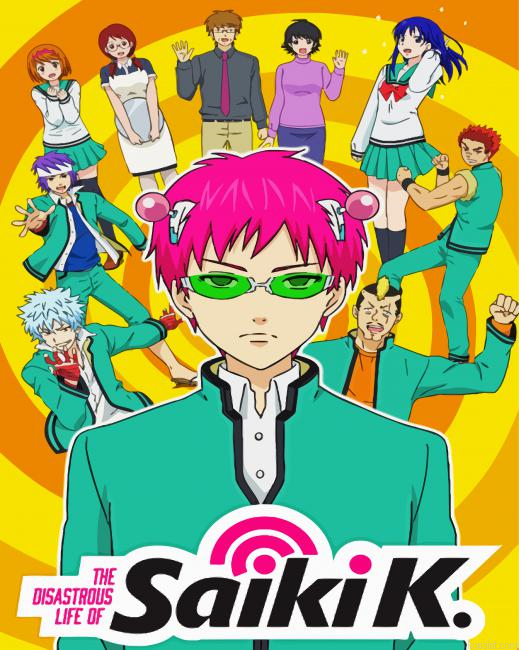 The Disastrous Life Of Saiki K Anime Poster Paint By Numbers