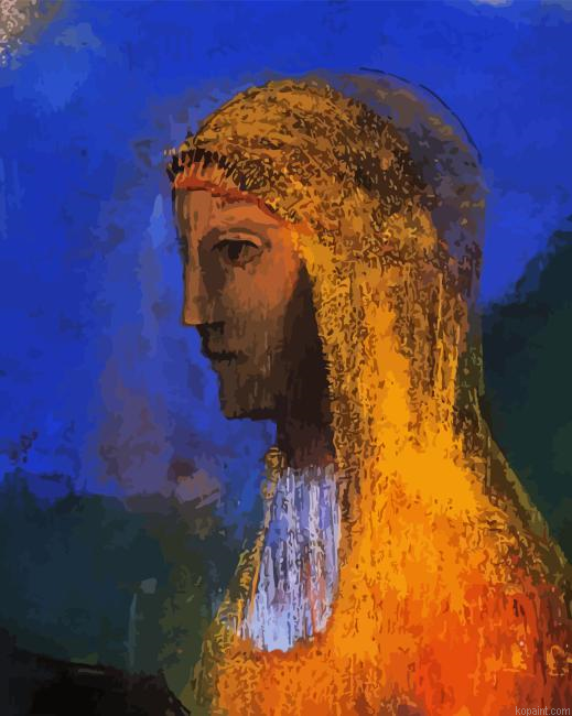 The Druidess By Odilon Redon Painting By Numberss.png