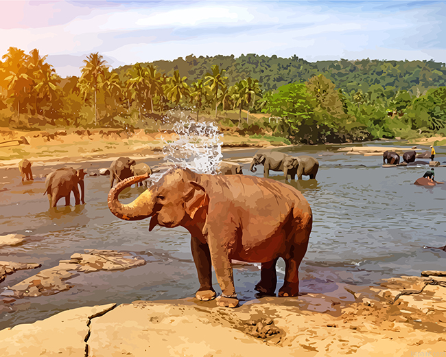 The Elephant By The River Painting By Numberss.png