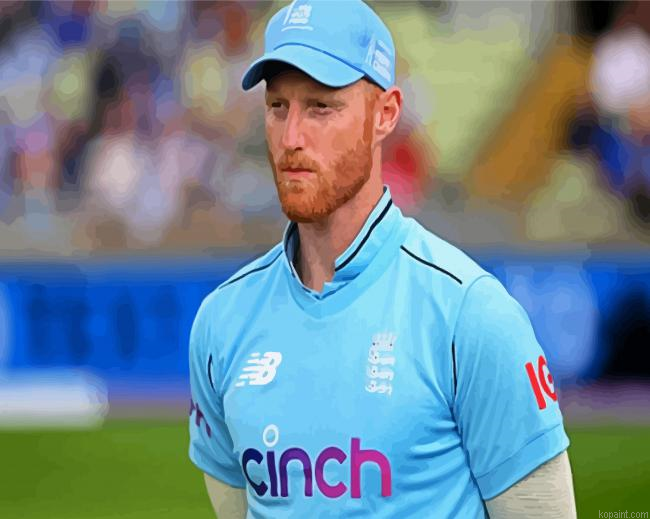 The English International Cricketer Ben Stokes Painting By Numberss.png