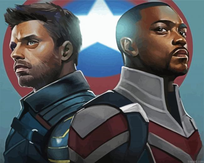 The Falcon And The Winter Soldier Art Illustration Painting By Numberss.png
