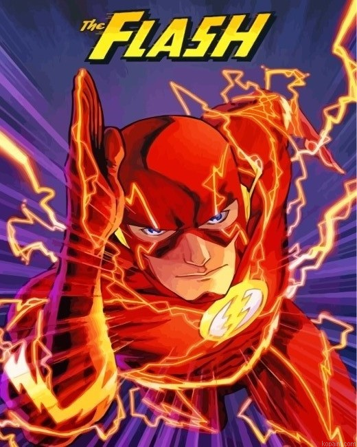 The Flash Superhero Painting By Numberss.png