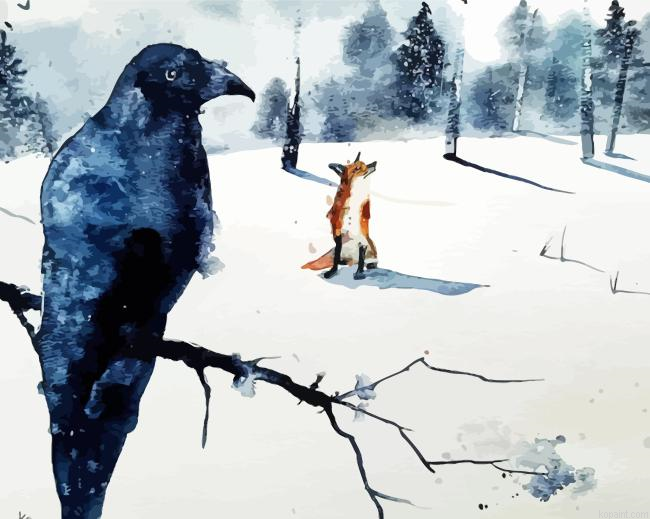 The Fox And The Crow Painting By Numberss.png