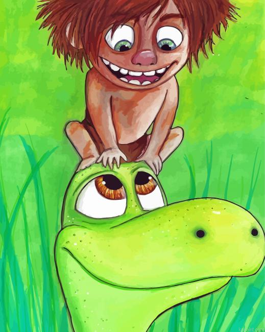 The Good Dinosaur Arlo And Spot Painting By Numberss.png