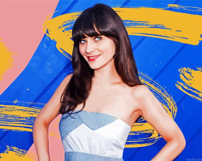The Gorgeous Actress Zooey Deschanel Painting By Numberss.png