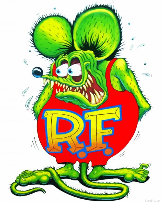 The Green Rat Fink Painting By Numberss.png