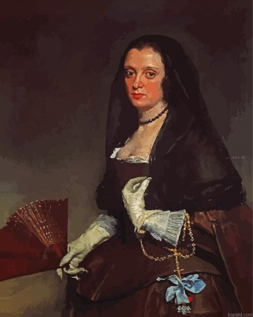 The Lady With A Fan Velazquez Paint by Numbers