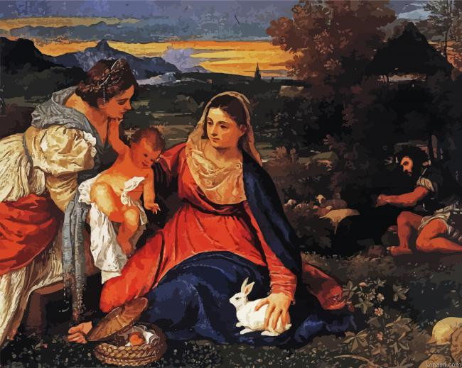 The Madonna Of The Rabbit By Tiziano Painting By Numberss.png