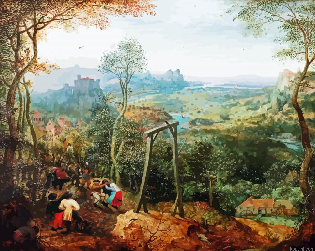 The Magpie On The Gallows Pieter Bruegel The Elder Painting By Numberss.png