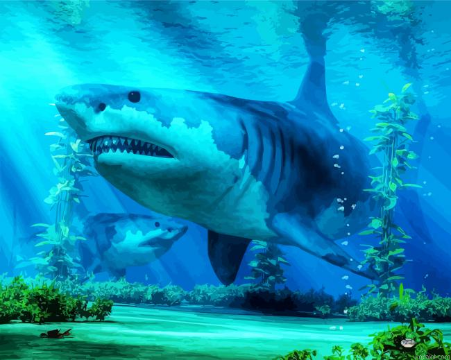 The Megalodon Shark Painting By Numberss.png