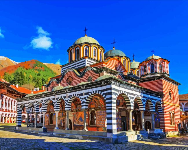 The Monastery Of Saint Ivan Of Rila Bulgaria Painting By Numberss.png
