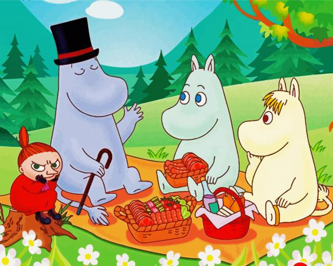The Moomins Picnic Painting By Numberss.png