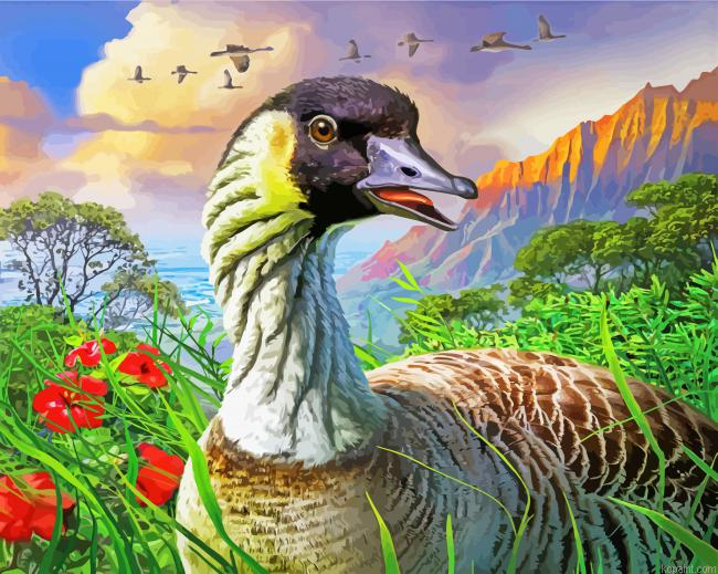 The Nene Goose Painting By Numberss.png