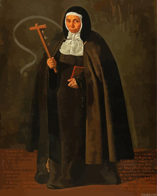 The Nun Jeronima De La Fuente By Velazquez Painting By Numberss.png