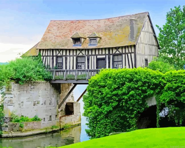 The Old Mill Of Vernon Painting By Numberss.png