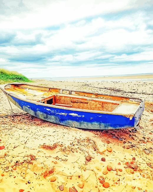 The Old Stranded Boat Painting By Numberss.png
