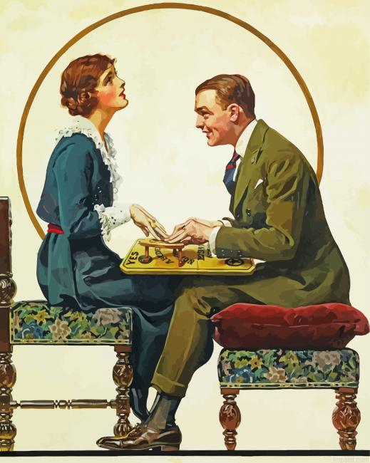 The Ouija Board Norman Rockwell Painting By Numberss.png