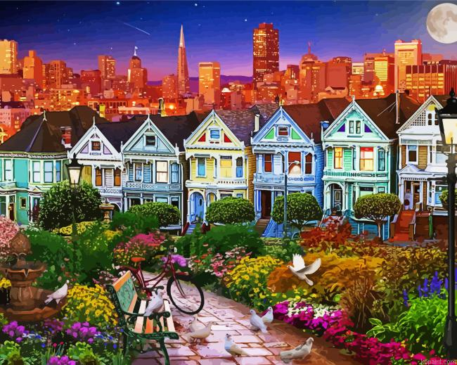 The Painted Ladies San Francisco California Painting By Numberss.png
