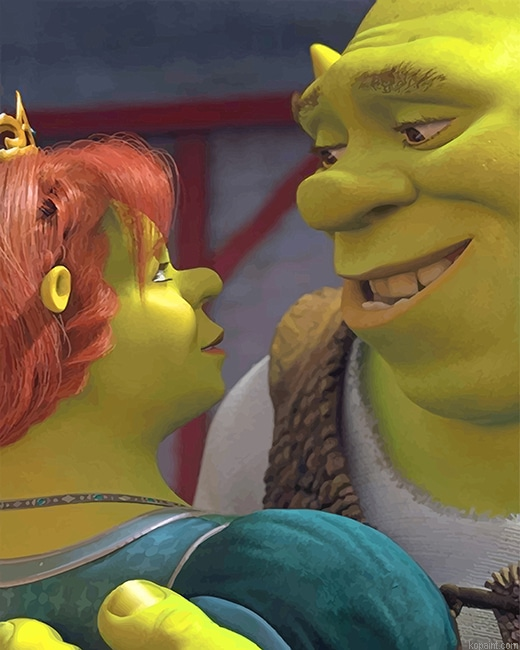 The Perfect Couple Shrek And Fiona New Painting By Numberss.png