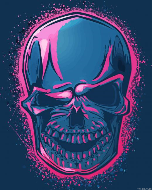 The Pink Skull Painting By Numberss.png