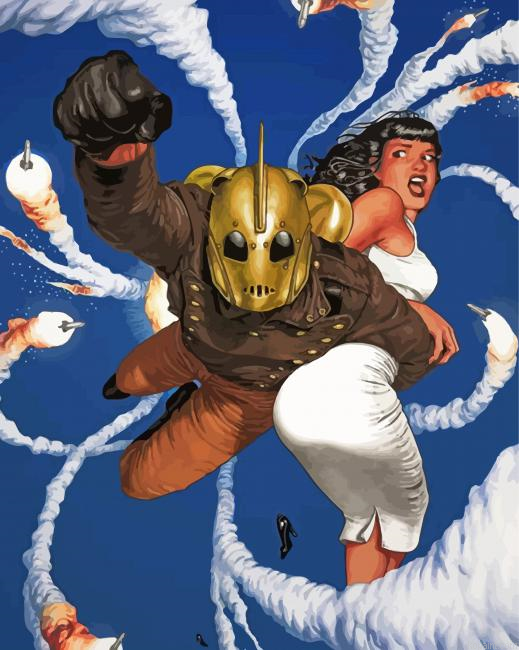 The Rocketeer Saving Bettie Paint By Numbers