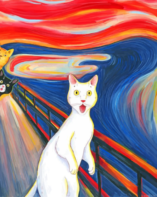 The Scream Cat Painting By Numberss.png