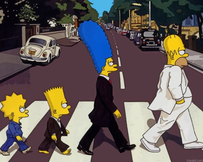 The Simpsons Beatles New Painting By Numberss.png