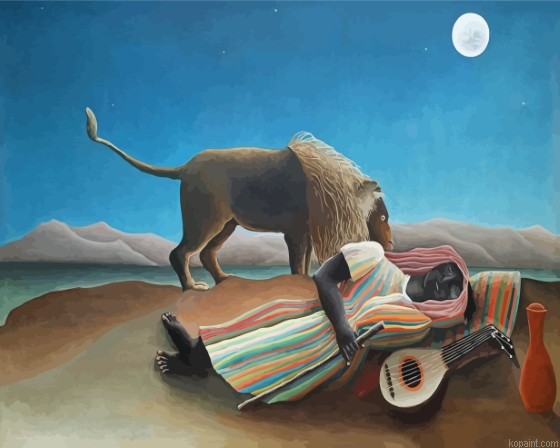 The Sleeping Gypsy Painting By Numberss.png