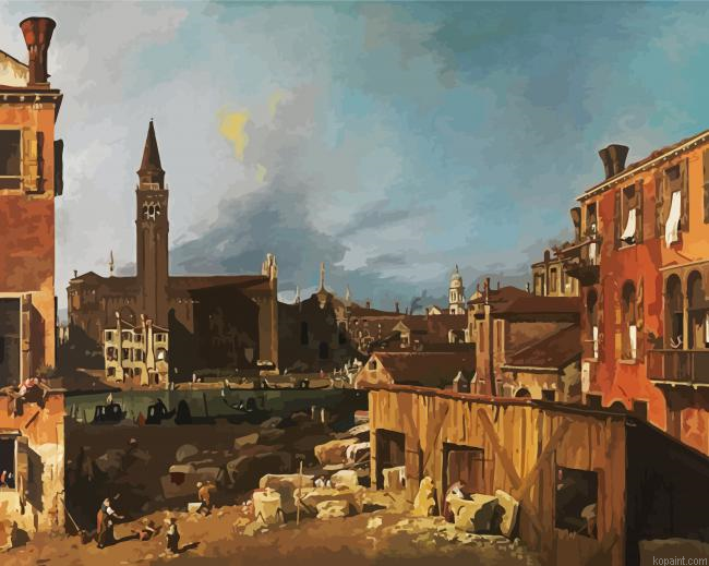 The Stonemason S Yard Canaletto Painting By Numberss.png