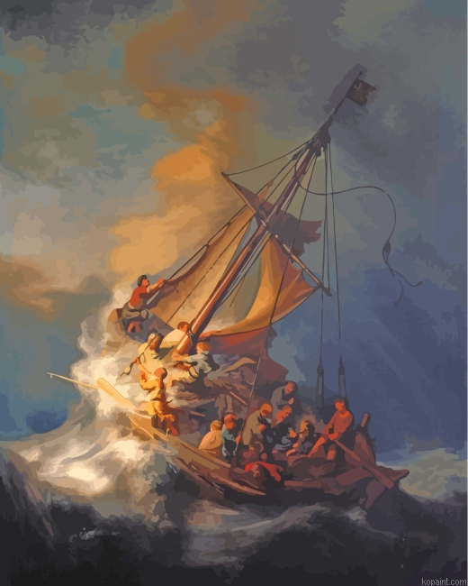 The Storm On The Sea Of Galilee Painting By Numberss.png