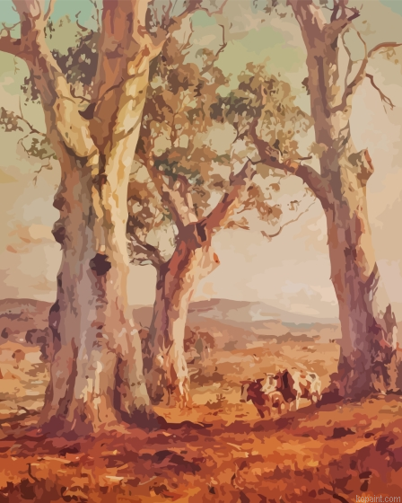 The Three Gums By Hans Heysen Painting By Numberss.png