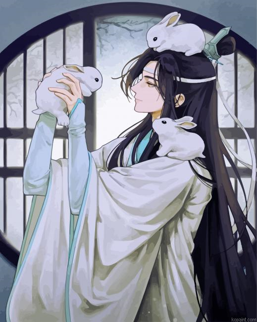 The Untamed Lan Wangji And Rabbits Paint By Numbers.png