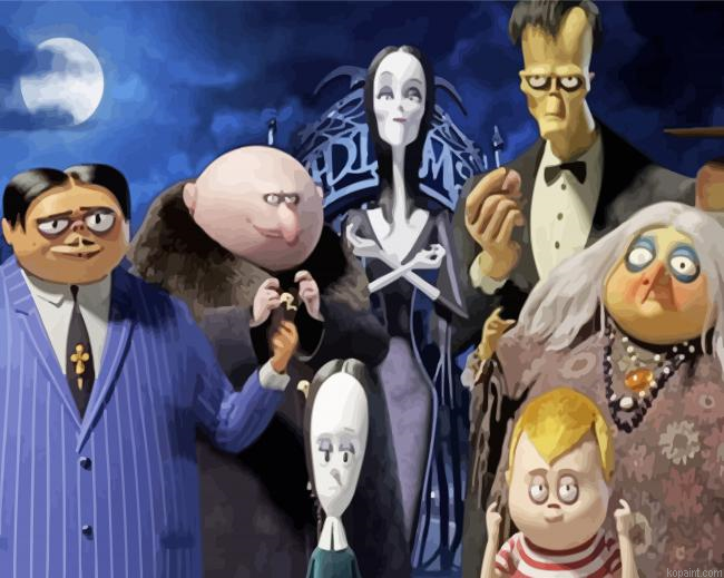 The Vintage Cartoon Addams Family Painting By Numberss.png