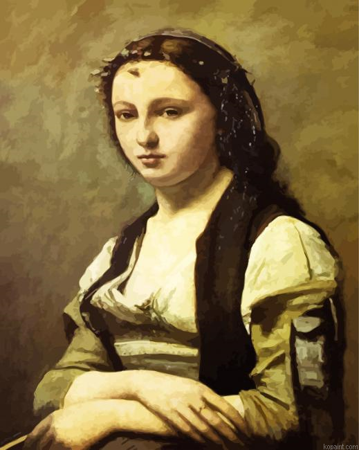 The Woman With A Pearl By Corot Paint By Numbers