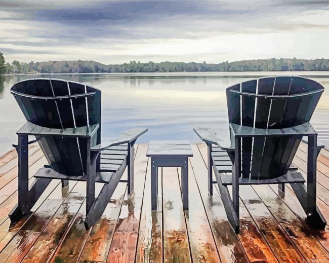 The Wood Lakeside Chairs Painting By Numberss.png
