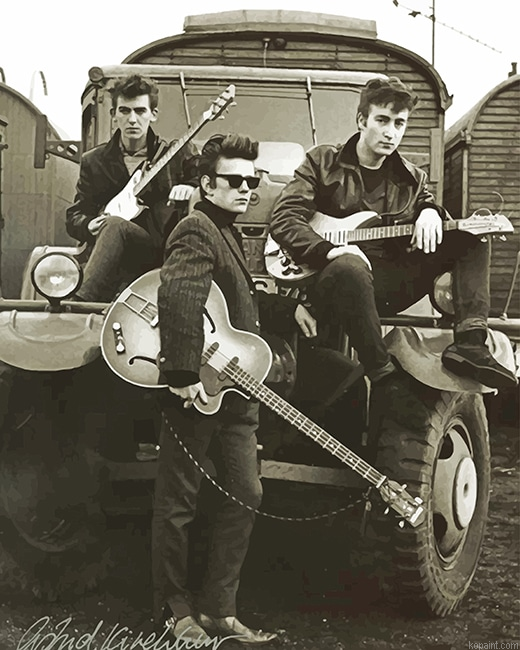The Beatles Black And White New Painting By Numberss.png
